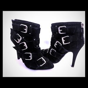 Giuseppe Zanotti Black Suede Heeled Boots Size 36